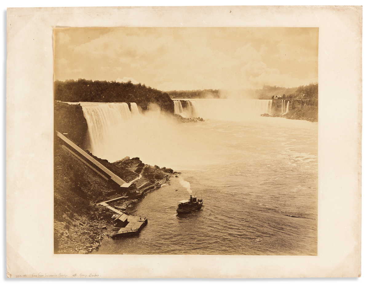 (NEW YORK.) [George Barker, attributed to.] Mammoth photograph of Niagara Falls from the suspension bridge.
